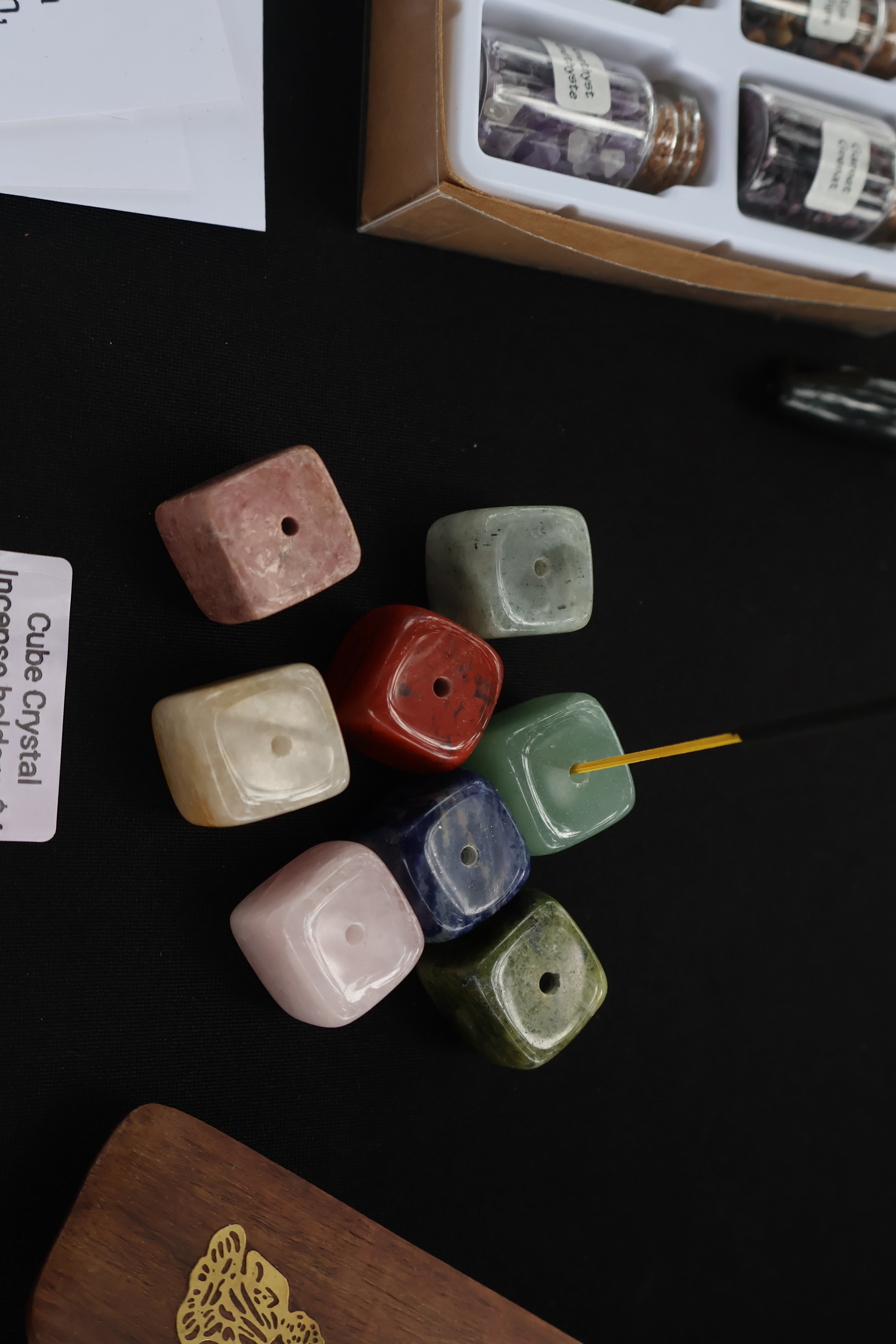 crystal cube incense holder