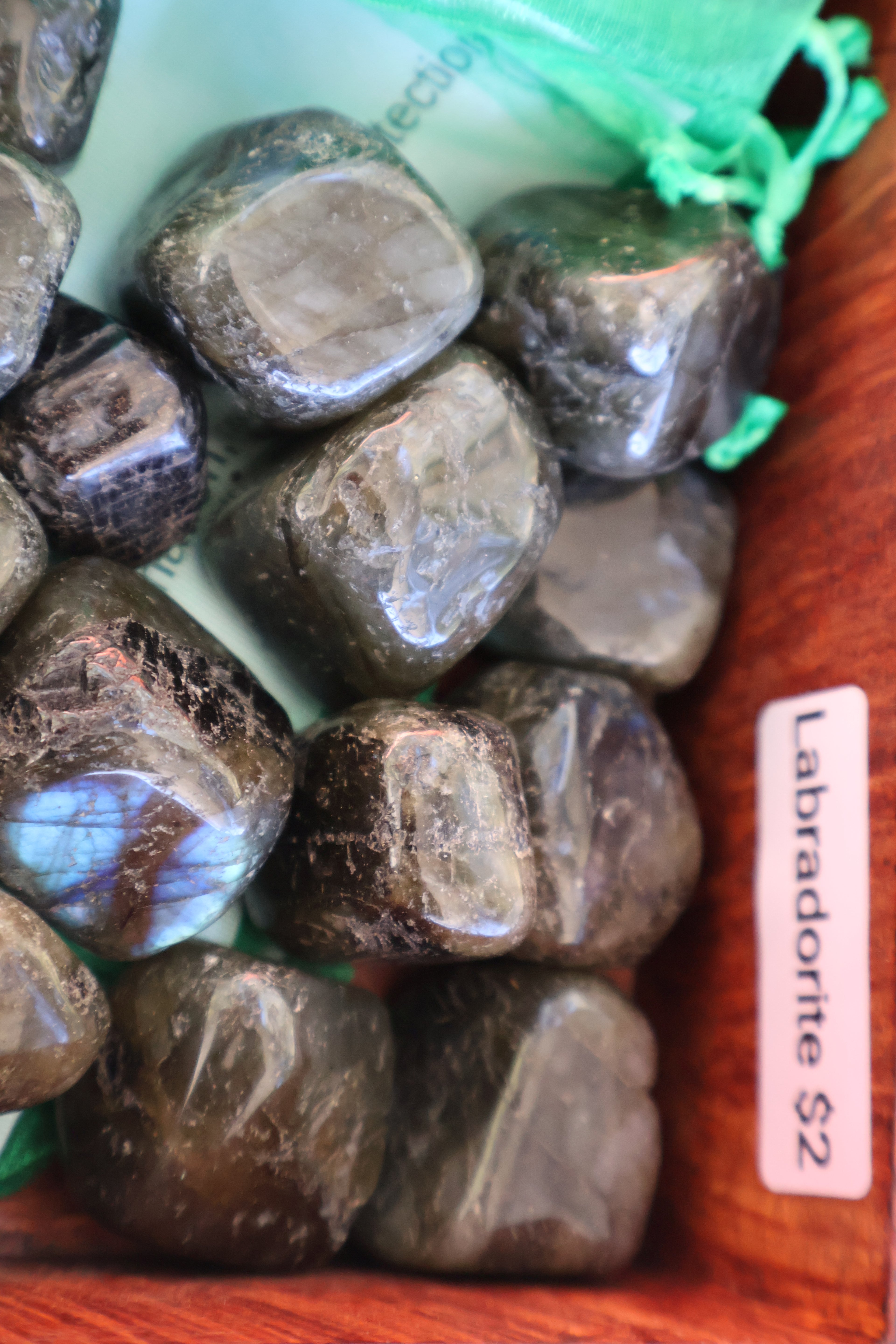 Labradorite tumbles