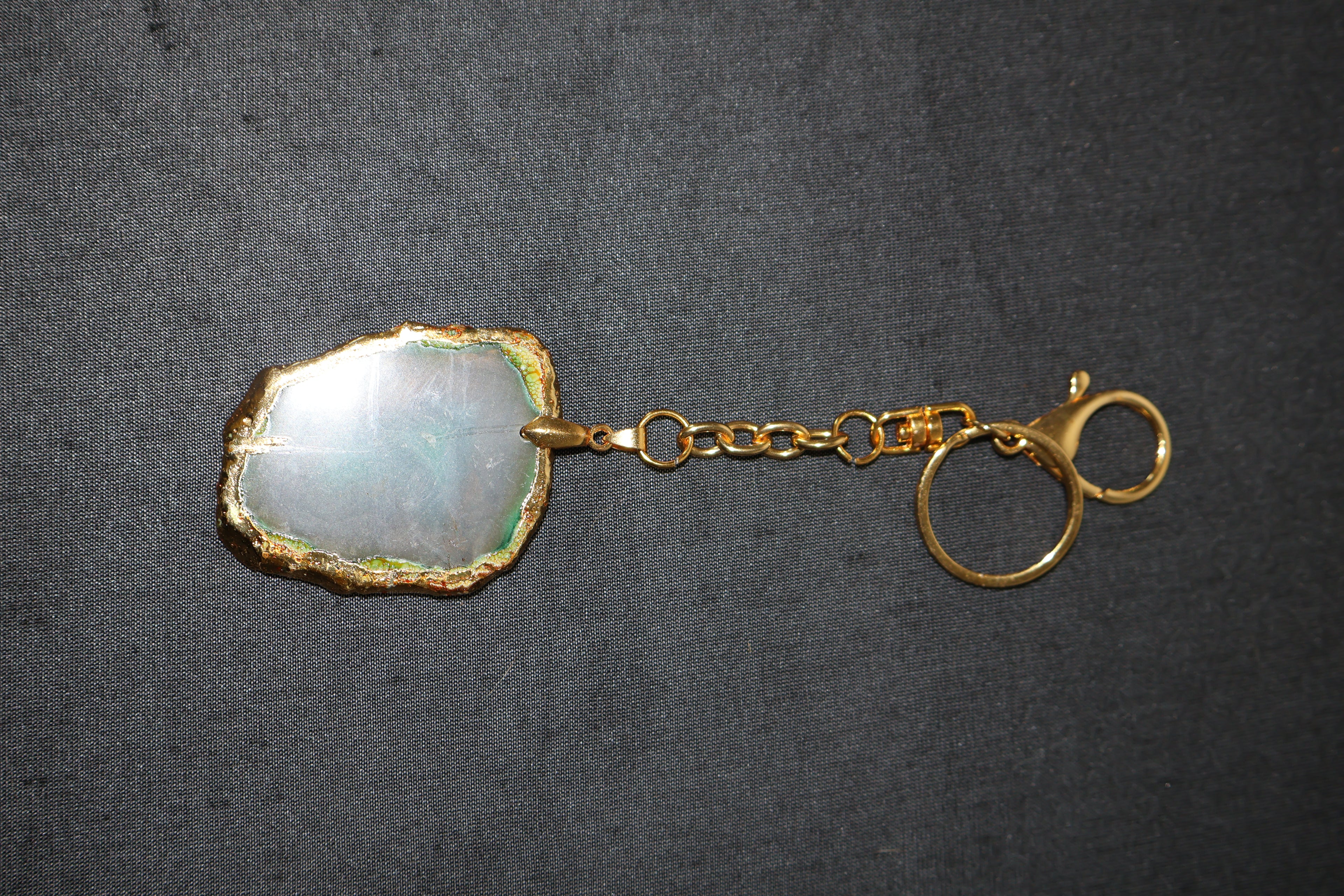 Agate Slice Keychain