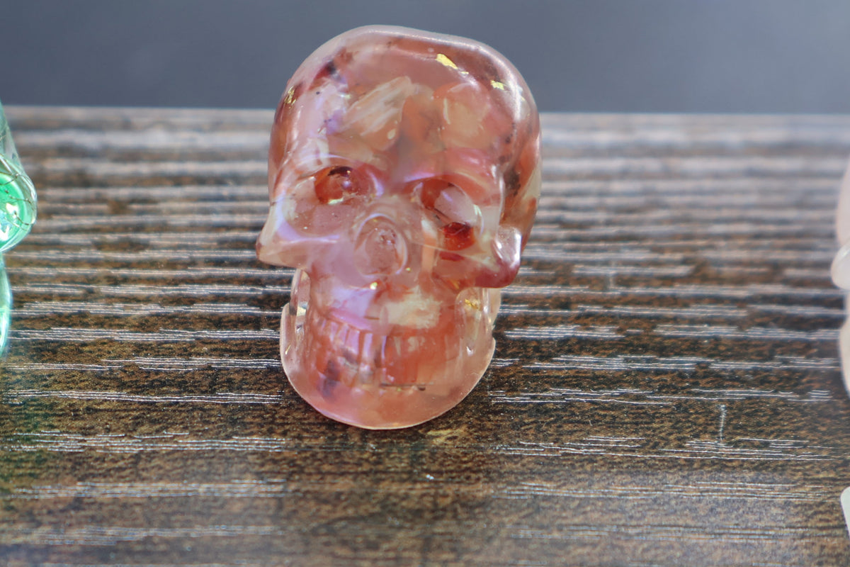 Resin crystal skull