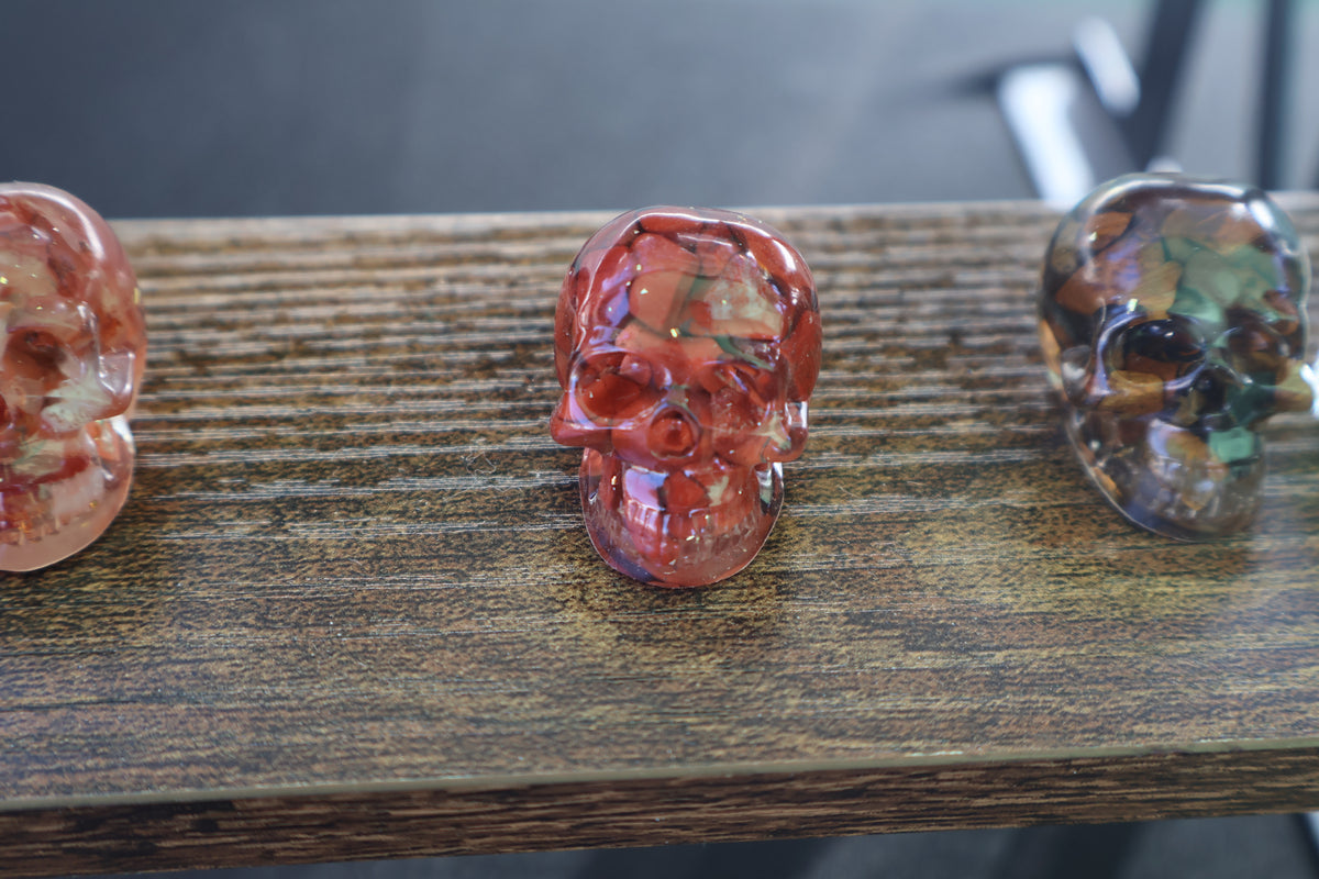 Resin crystal skull