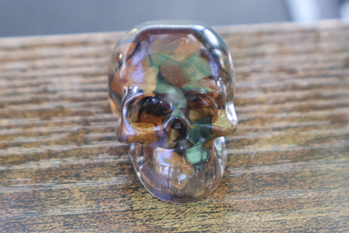 Resin crystal skull